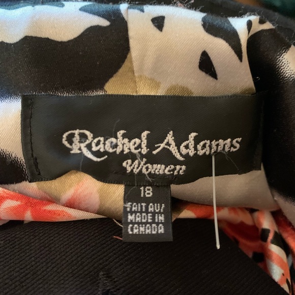 Rachel Adam's Black Long Jacket Coat Floral Inside 18 - Picture 6 of 6
